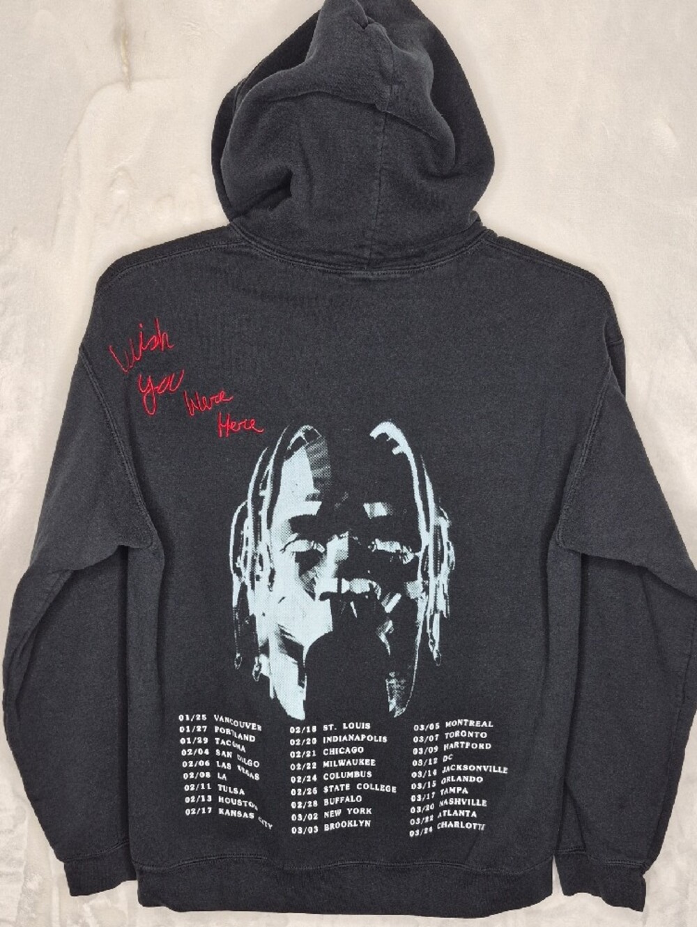 Travis Scott Astroworld Tour Wish You Were Here Hoodie Black S‎